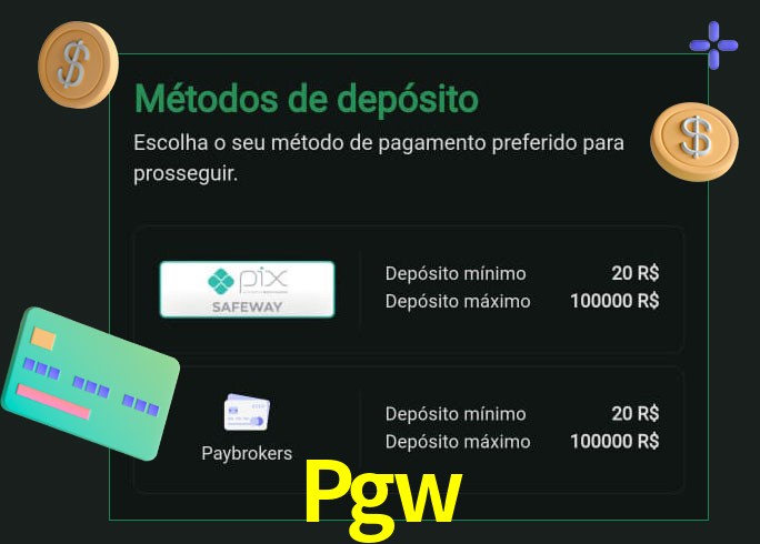 O cassino Pgw oferece uma grande variedade de métodos de pagamento